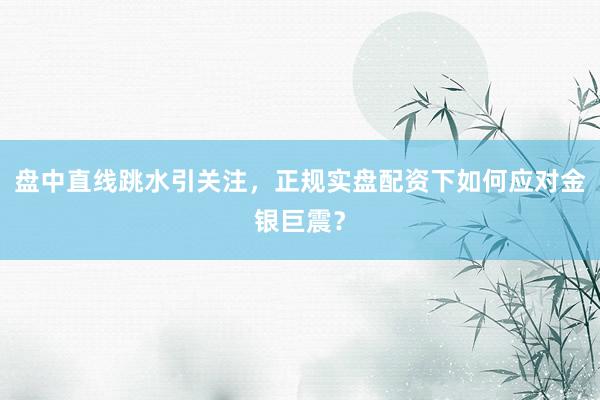 盘中直线跳水引关注，正规实盘配资下如何应对金银巨震？
