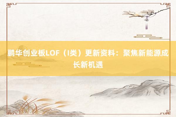 鹏华创业板LOF（I类）更新资料：聚焦新能源成长新机遇