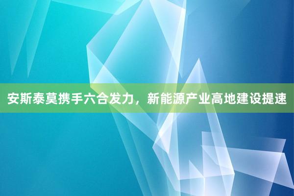 安斯泰莫携手六合发力，新能源产业高地建设提速