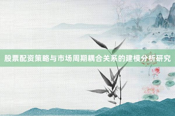 股票配资策略与市场周期耦合关系的建模分析研究