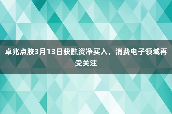 卓兆点胶3月13日获融资净买入，消费电子领域再受关注
